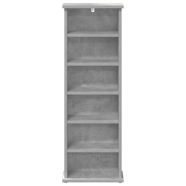 CD-kaappi Betoninharmaa 60 x 17 x 92 cm Tekninen puu