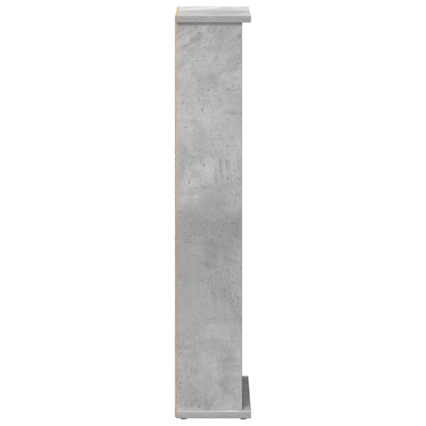 CD-kaappi Betoninharmaa 60 x 17 x 92 cm Tekninen puu