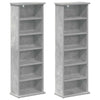 CD-kaappi 2 kpl Betoninharmaa 60 x 17 x 92 cm Tekninen puu