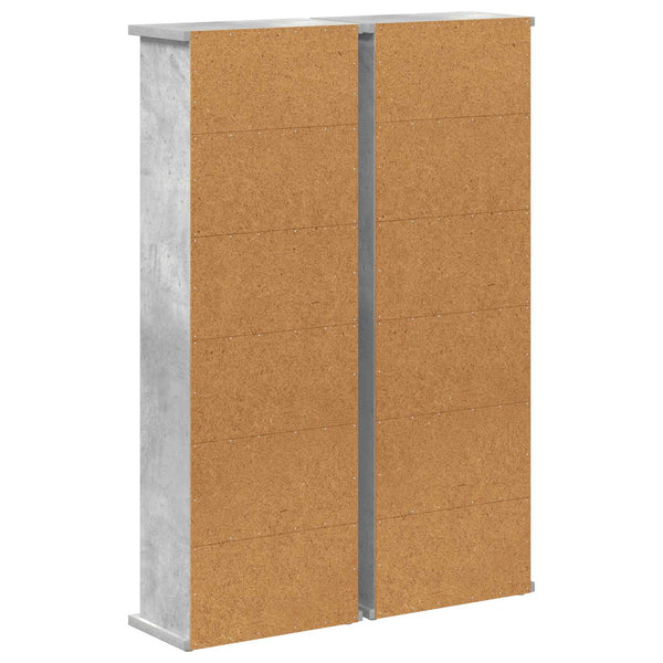 CD-kaappi 2 kpl Betoninharmaa 60 x 17 x 92 cm Tekninen puu