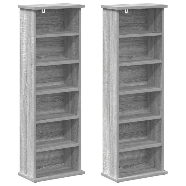 CD-kaappi 2 kpl Harmaa Sonoma 60 x 17 x 92 cm Tekninen puu