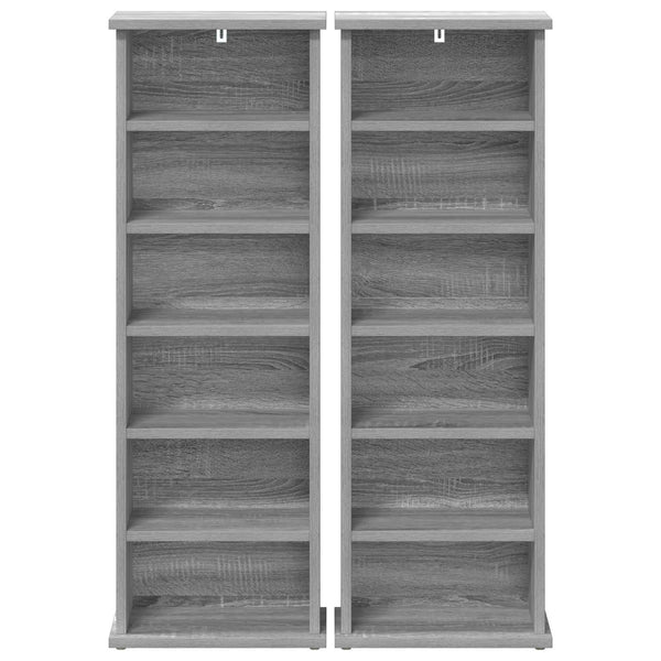 CD-kaappi 2 kpl Harmaa Sonoma 60 x 17 x 92 cm Tekninen puu