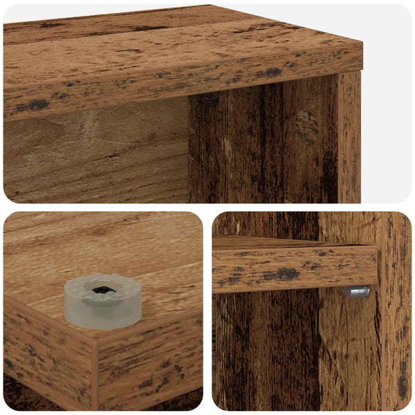 CD-kaappi Vanha puu 60 x 17 x 92 cm Tekninen puu