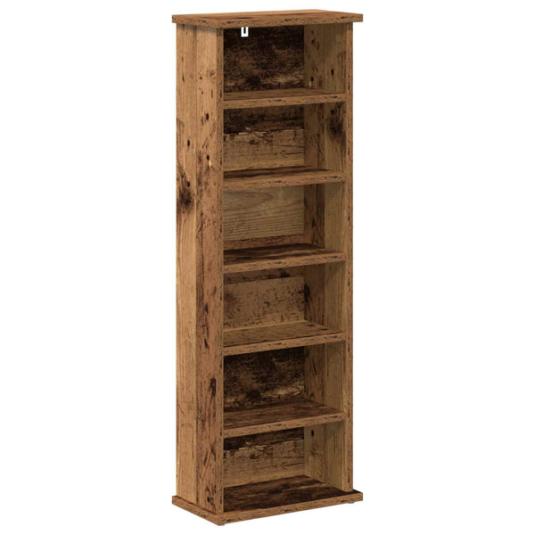 CD-kaappi Vanha puu 60 x 17 x 92 cm Tekninen puu