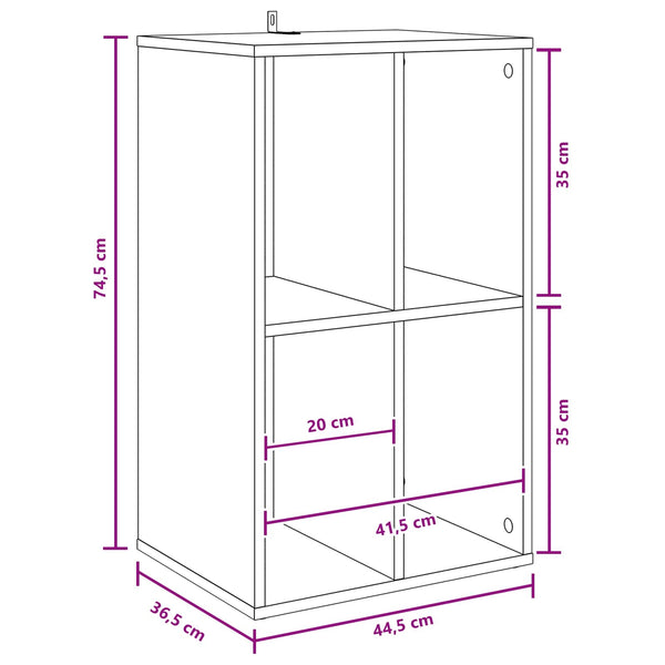 Levykaappi Savutammi 44,5 x 36,5 x 74,5 cm Tekninen puu