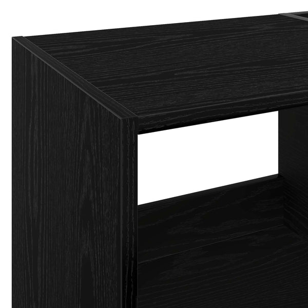 Vinyylisoittimen teline Musta tammi 82 x 39,5 x 82,5 cm