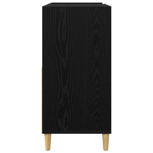 Vinyylisoittimen teline Musta tammi 82 x 39,5 x 82,5 cm