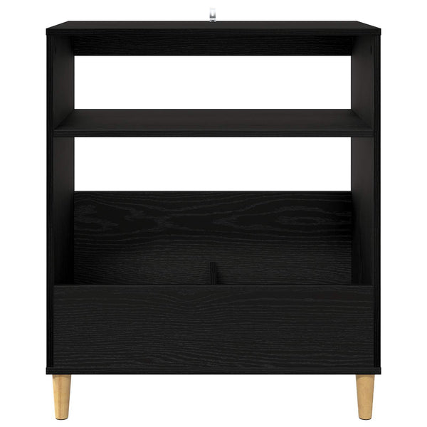 Vinyylisoittimen teline Musta tammi 71 x 39,5 x 83 cm