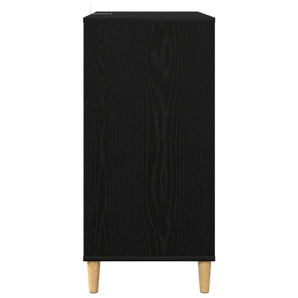 Vinyylisoittimen teline Musta tammi 71 x 39,5 x 83 cm