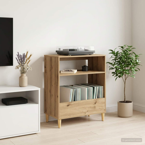Vinyylisoittimen teline Artisaanitammi 71 x 39,5 x 83 cm