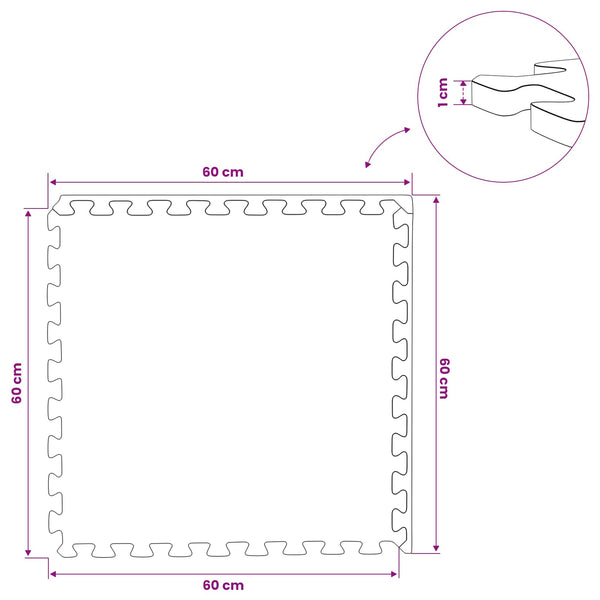 Lattiamatot 50 kpl Harmaa 18 m² EVA-vaahtoa