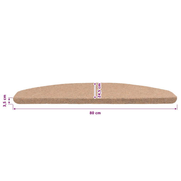 Itseliimautuvat portaamatot 15 kpl 80 x 24,5 x 3,5 cm Beige