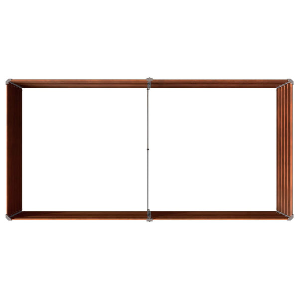 Kohotettu Puutarhapesä Ruosteinen 160 x 80 x 55 cm kartuusa