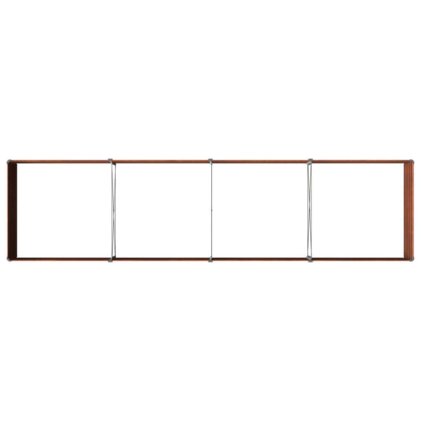Kohotettu Puutarhapesä Ruosteinen 320 x 80 x 55 cm kartuusa