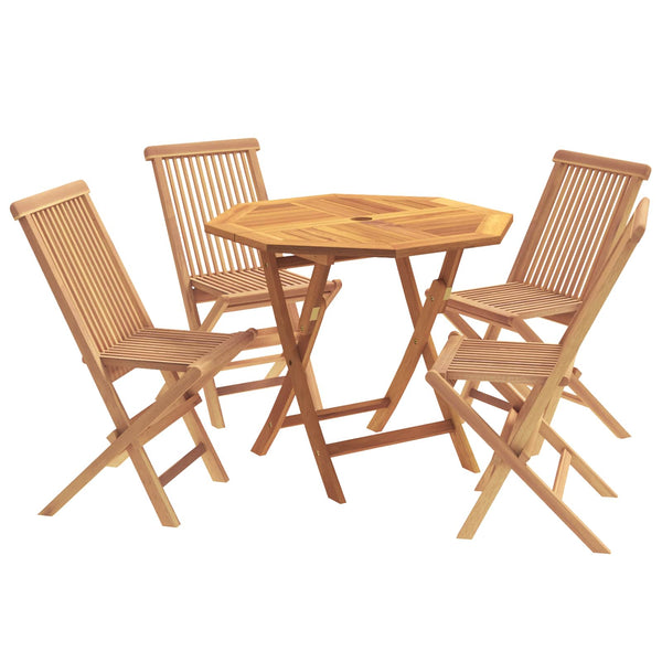 5-osainen kokoontaitettava puutarhan bistrosetti Luonnollinen