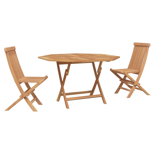 Puutarhan Bistro Set 3 kpl Luonnollinen Tiikkipuu