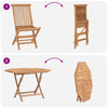 Puutarhan Bistro Set 3 kpl Luonnollinen Tiikkipuu