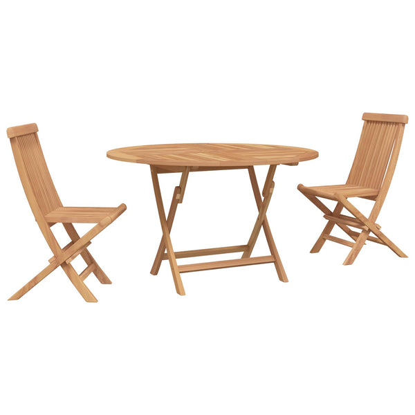 Puutarhan Bistro Set 3 kpl Luonnollinen Tiikkipuu
