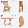 Puutarhan Bistro Set 3 kpl Luonnollinen Tiikkipuu
