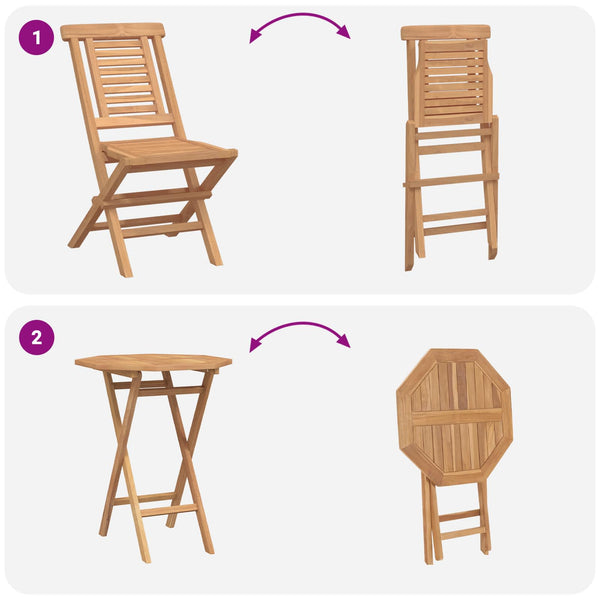 Puutarha Setti 5 kpl Ruskea Tiikki