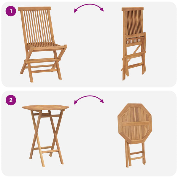 Puutarha Setti 5 kpl Ruskea Tiikki