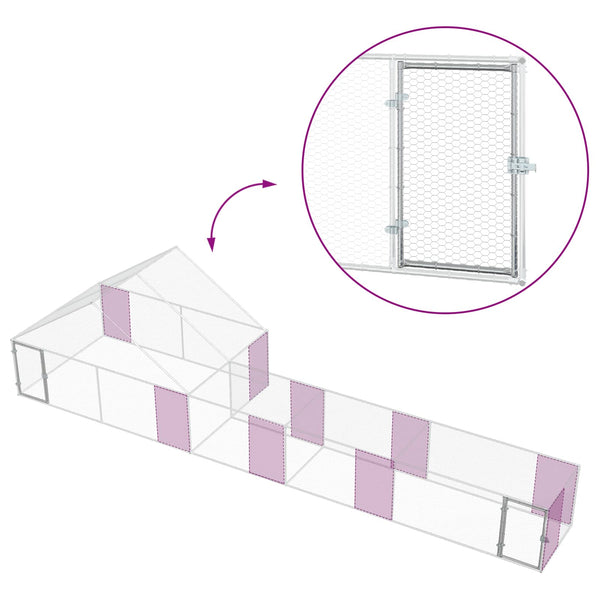 Kanan koppi katolla ja pihalla 2 kpl Hopea 8 x 2 x 1,9 m