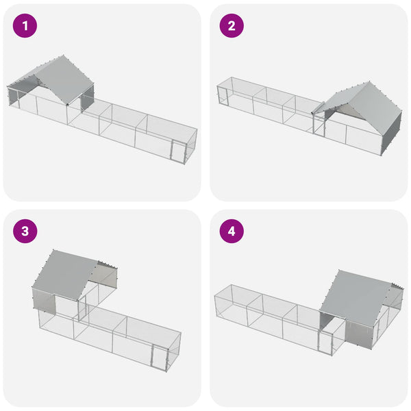 Kanan koppi katolla ja pihalla 2 kpl Hopea 8 x 2 x 1,9 m