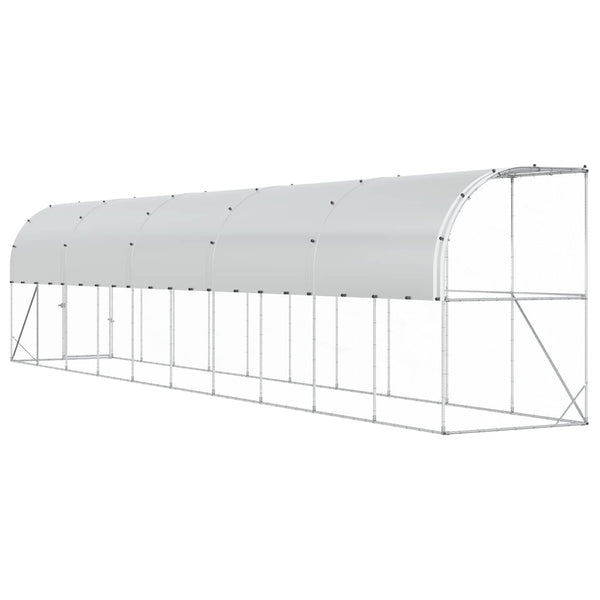 Seinää Vastaan Olevat Kana-Aidat Hopea 600 x 150 x 215 cm