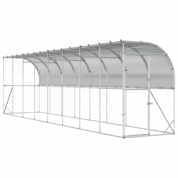 Seinää Vastaan Olevat Kana-Aidat Hopea 600 x 150 x 215 cm