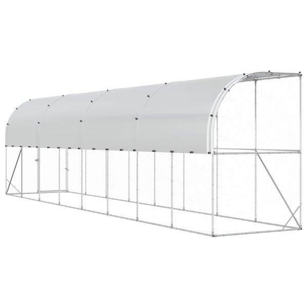 Seinää Vastaan Olevat Kana-Aidat Hopea 600 x 150 x 215 cm