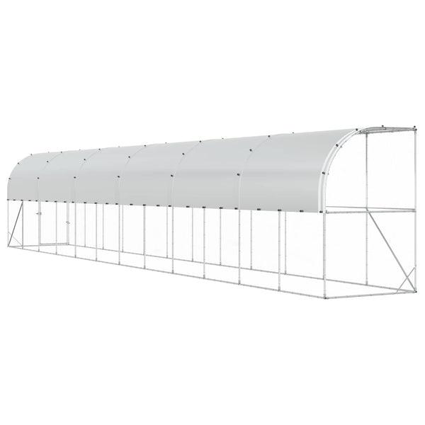 Seinää Vastaan Olevat Kana-Aidat Hopea 600 x 150 x 215 cm