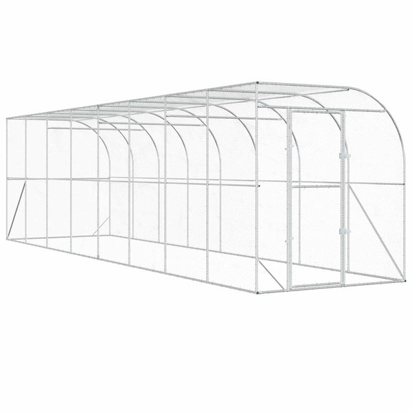 Seinää Vastaan Olevat Kana-Aidat Hopea 600 x 150 x 215 cm
