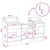 Mediatasot Setti 3 kpl Artisaanitammi 212 x 46 x 112 cm