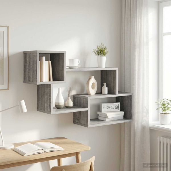 Kelluva hylly Seinäkiinnitettävä Harmaa Sonoma 87 x 20 x 55 cm
