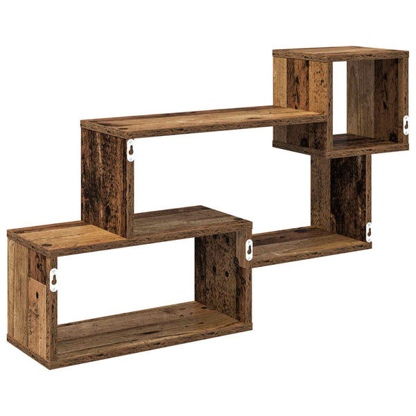 Kelluva hylly Seinäkiinnitettävä Vanha puu 87 x 20 x 55 cm