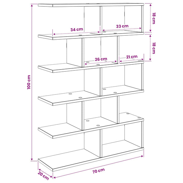 Seinähylly Musta tammi 70 x 20 x 100 cm Tekninen puu