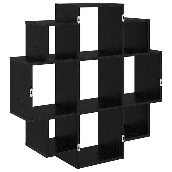 Seinähylly Musta tammi 90 x 25 x 90 cm Tekninen puu