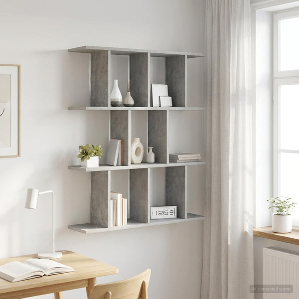 Seinähylly Betoninharmaa 80 x 20 x 96 cm Tekninen puu