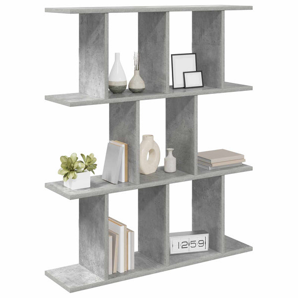 Seinähylly Betoninharmaa 80 x 20 x 96 cm Tekninen puu