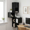 Seinäkulmashelf Musta tammi 48 x 48 x 120 cm Tekninen puu