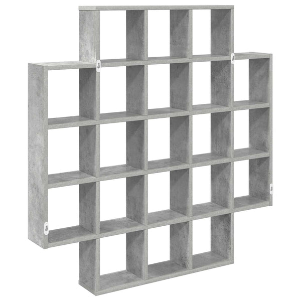 Seinähylly Betoninharmaa 100 x 13 x 100 cm Tekninen puu