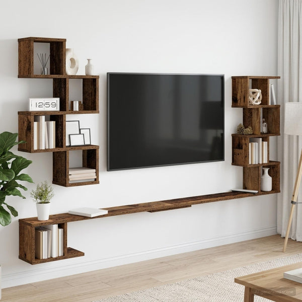 Seinälle Kiinnitettävä Televisiotaso Vanha puu 180 x 15 x 94 cm
