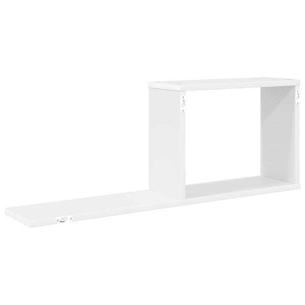 Kelluvat hyllyt 2 kpl valkoinen 80 x 15 x 30 cm Tekninen puu
