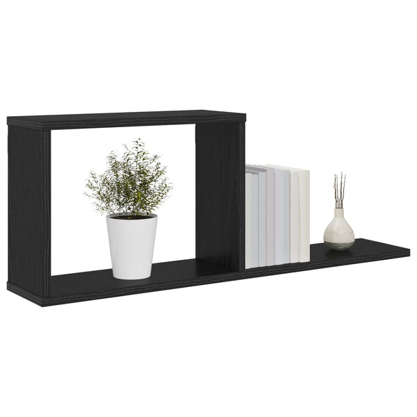 Kelluvat hyllyt 2 kpl Musta tammi 80 x 15 x 30 cm Tekninen puu