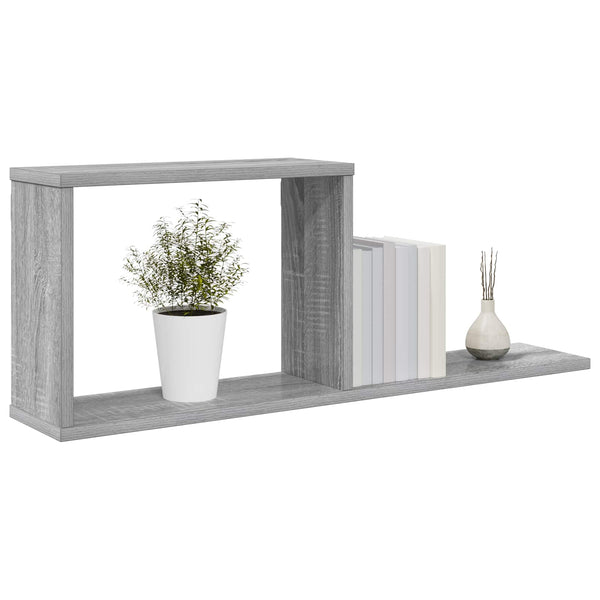 Kelluvat hyllyt Harmaa Sonoma 80 x 15 x 30 cm Tekninen puu