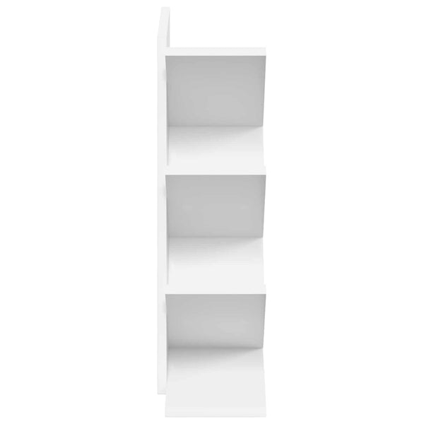 Puu Kirjahylly 4-Tasoa 30 x 18 x 60 cm Tekninen puu valkoinen