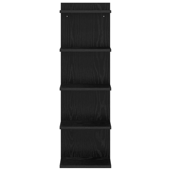 Seinähylly 2 kpl Musta tammi 30 x 15 x 100 cm Tekninen puu