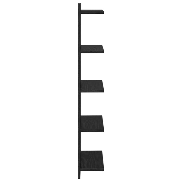 Seinähylly 2 kpl Musta tammi 30 x 15 x 100 cm Tekninen puu