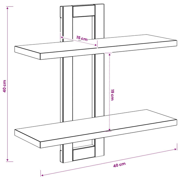 Kelluvat hyllyt Musta tammi 40 x 15 x 40 cm Tekninen puu