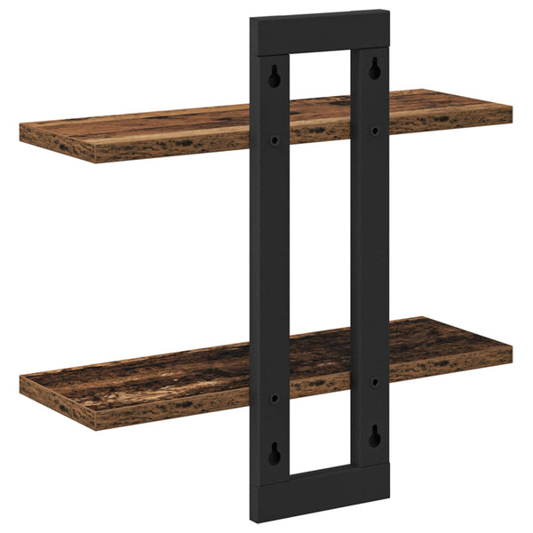 Kelluvat hyllyt Vanha puu 40 x 15 x 40 cm Tekninen puu